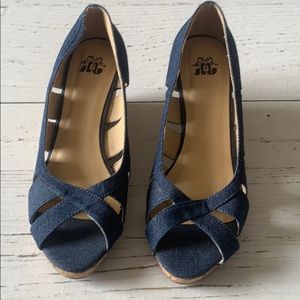 Jean -navy wedge